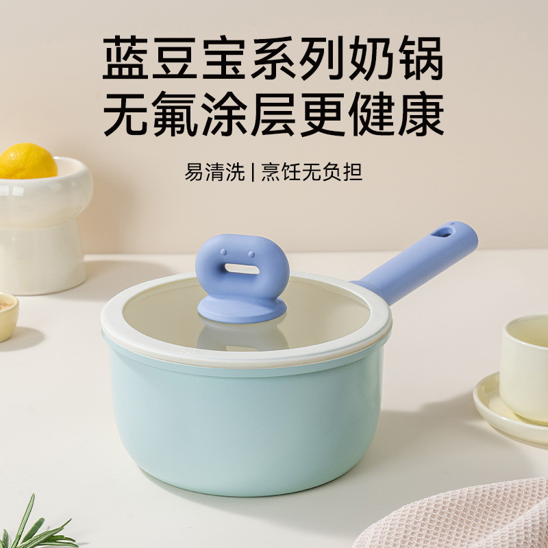 Pote de cerâmica esmaltada para uso doméstico, pote para comida de bebê, pote para aquecer leite, universal para fogões,