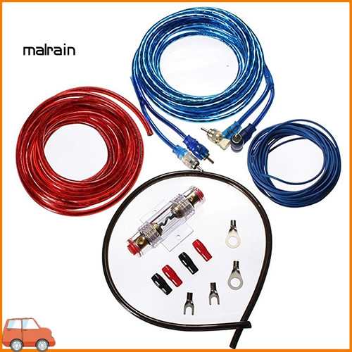 [Ma] 1500W 8GA Amplificador De Subwoofer De Áudio Para Carro AMP Suporte De Fusível De Fiação Fio Kit De Cabo