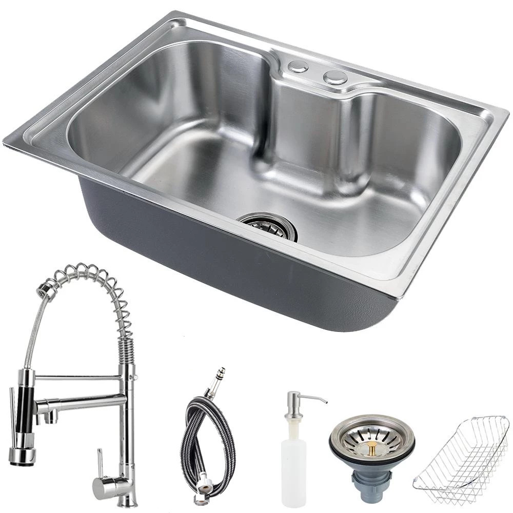 Cuba Pia Cozinha Gourmet Aço Inox 304 60x40 Com Acessórios e Torneira Gourmet Monocomando