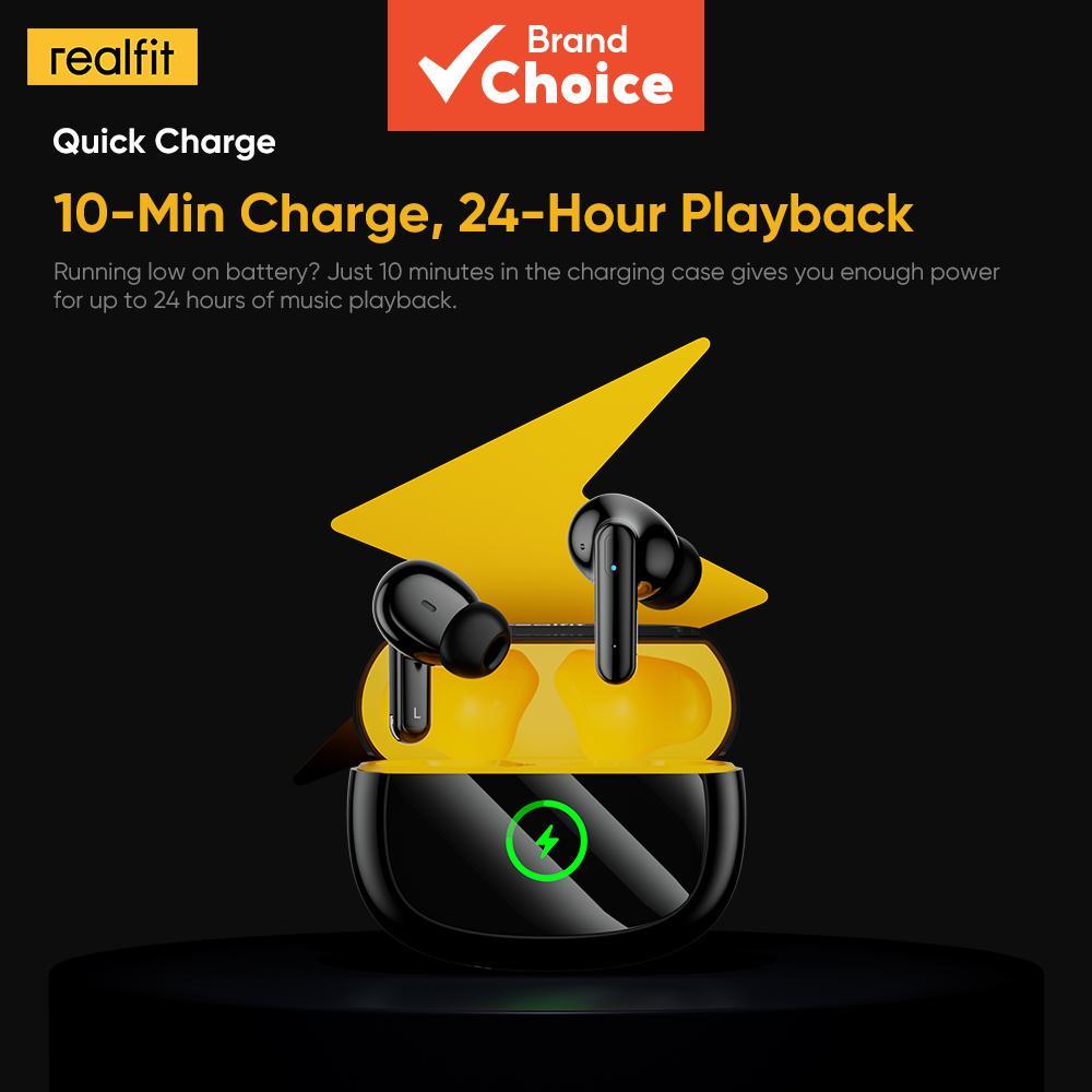 Realfit F3 Ultra Fones De Ouvido TWS Graves Mais Profundos 45dB ANC Com Cancelam