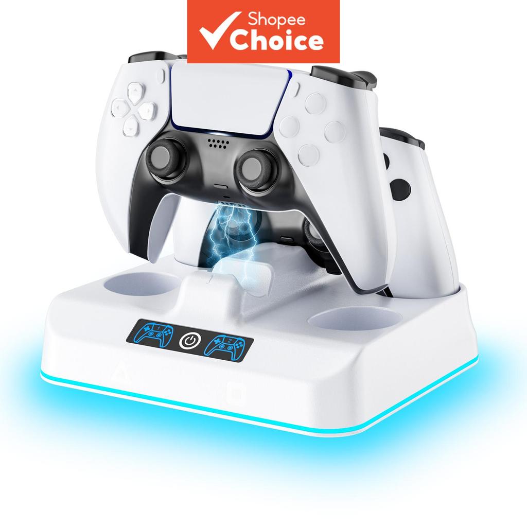Estação Carregadora para Controle PS5, Design Drop & Go compatível com DualSense/Edge Sony PlayStation 5, Dock de