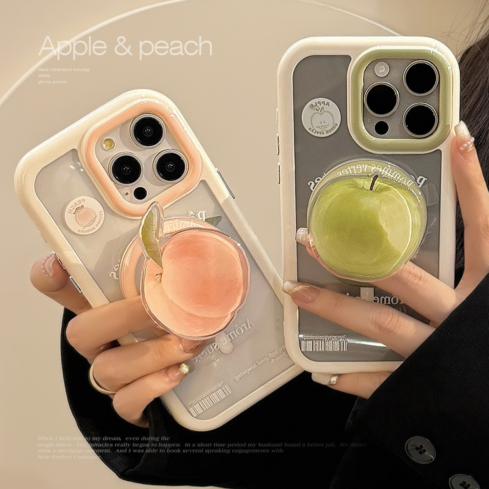 [Estoque pronto] Suporte magnético maçã verde 16 adequado para iPhone17ProMax Apple 15 Capa de telefone 13 acrílico pêss