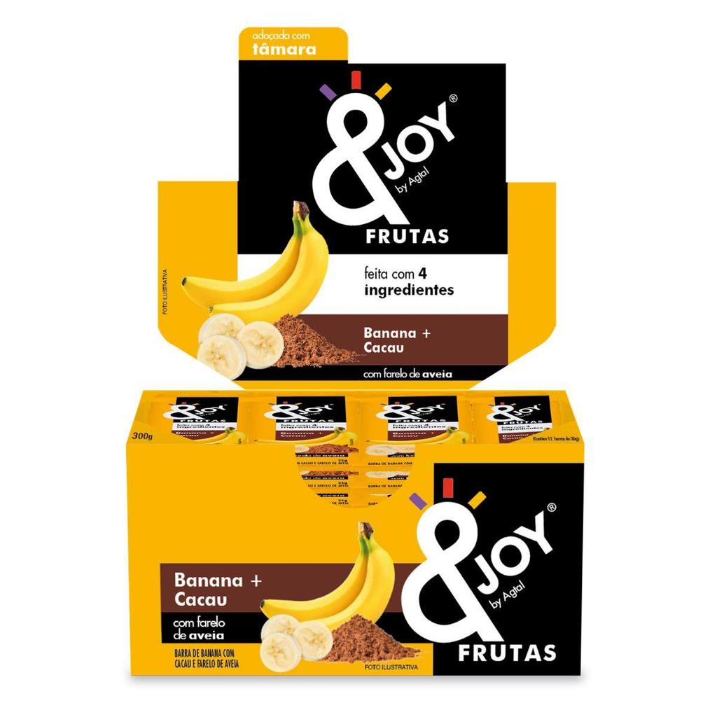 Caixa 12un Barra Frutas 30g Enjoy Banana e Cacau