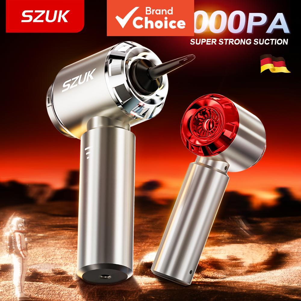 Aspirador de Pó Portátil SZUK para Carro Sem Fio, Motor Brushless, Sucção Potente e Baixo Ruído, Limpeza Profunda de