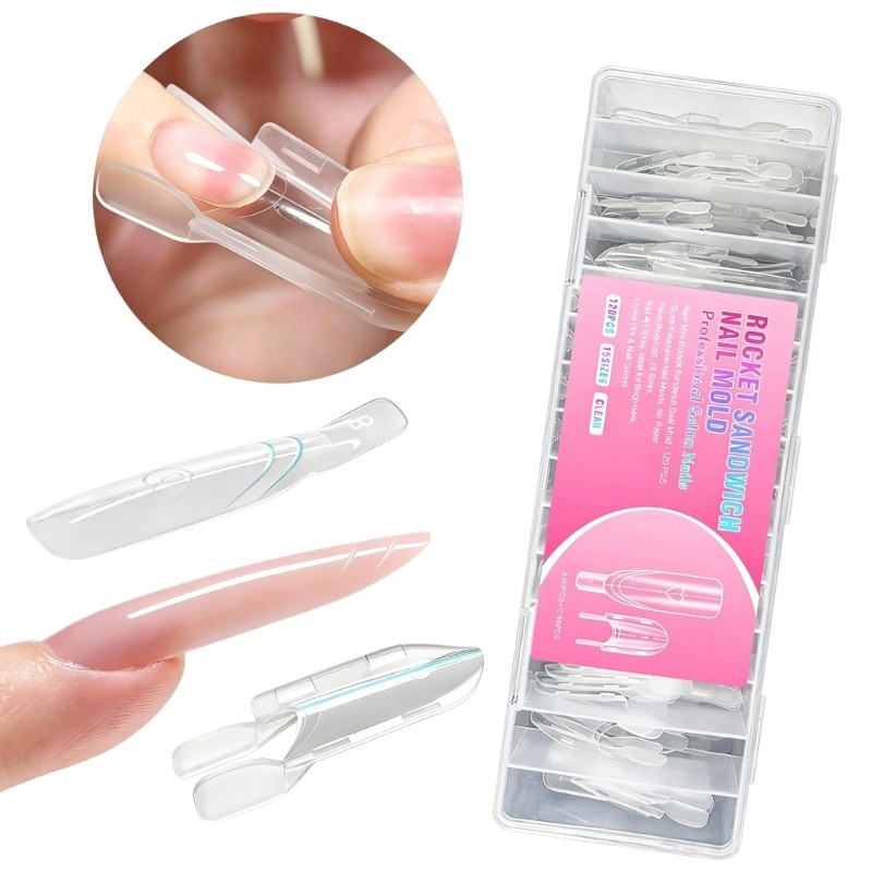 Estone ABS Rockets Sanduíches Ponta De Unha Formas De Unhas 120 Unidades Por Conjunto Longo Para Salão De Beleza Domésti