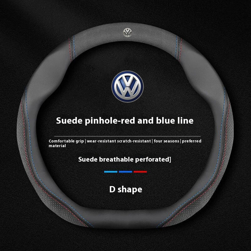 Capa De Couro Para Volante De Carro , Camurça , Volkswagen GTI Golf Golf4 Golf7 Golf8 MK2 MK3 MK4 MK5 MK6 MK7 MK8 Beetle