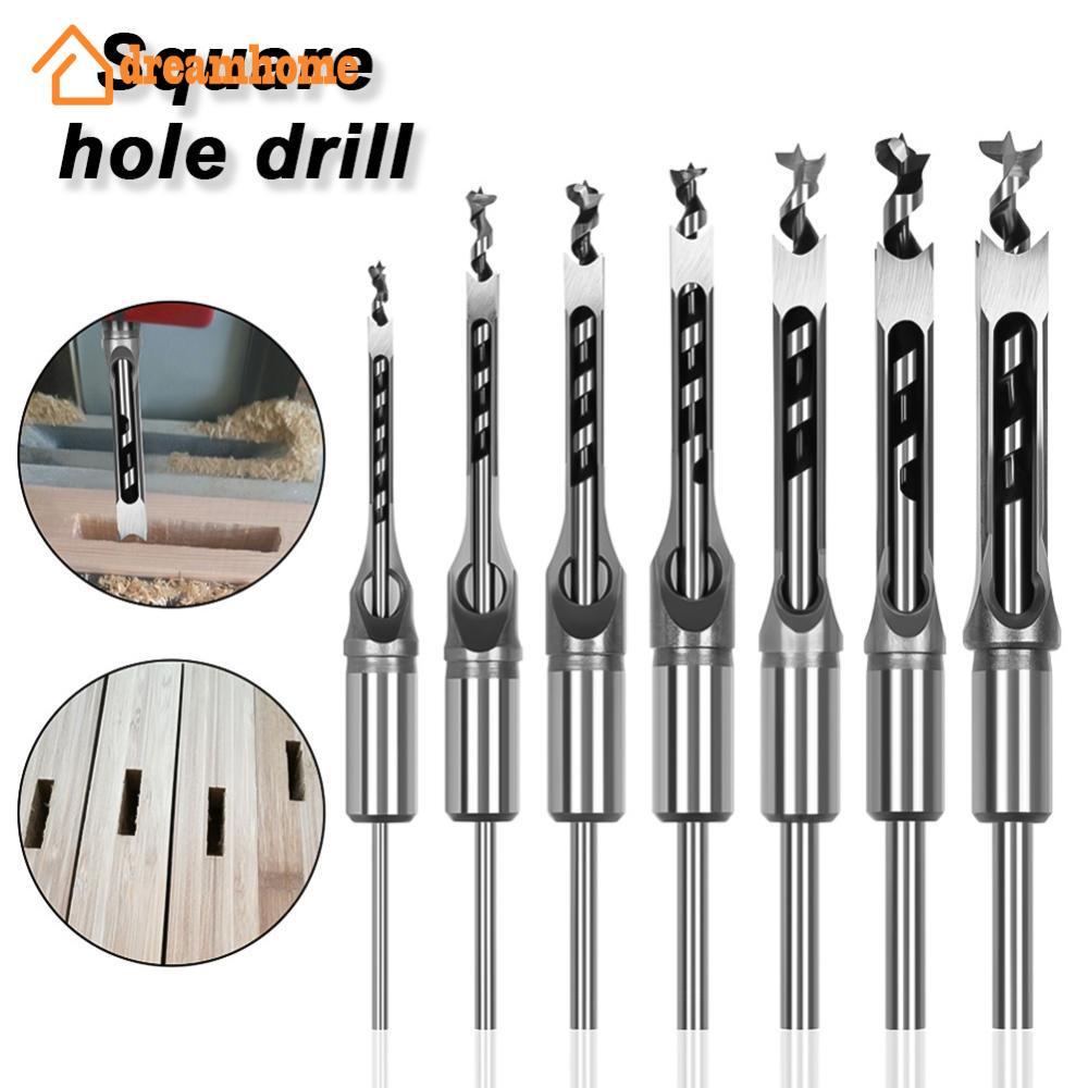 DREAMHOME 1Pc 6-16mm HSS Broca Quadrada Ferramentas De Perfuração Para Carpintaria Trado Mortising Cinzel Conjunto De Mó
