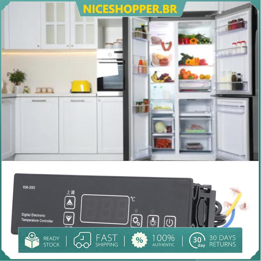 Termostato de geladeira controlador de temperatura digital NTC 10KΩ Sensor 220V IP65 Painel de proteção para estufa de