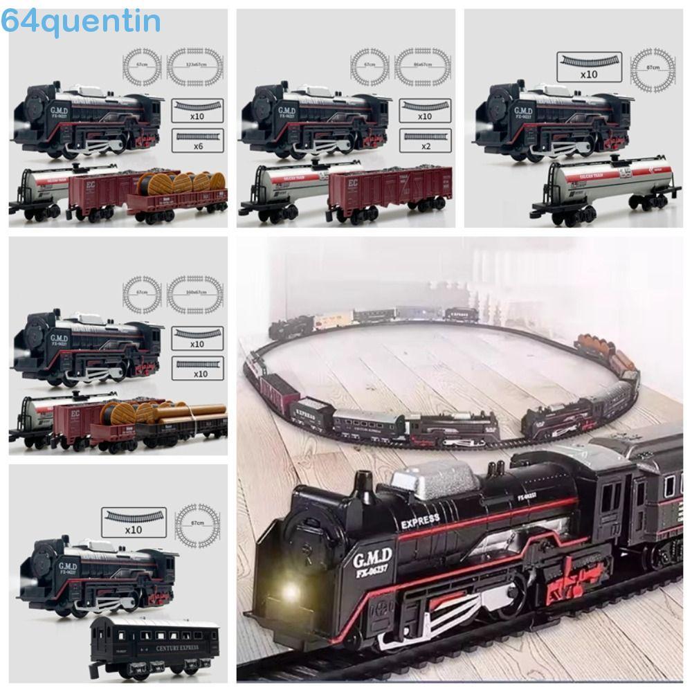 Conjunto De Trilhos De Trem Elétrico De Natal QUENTIN , Combinação De Locomotivas , Brinquedo De Frete Ferroviário