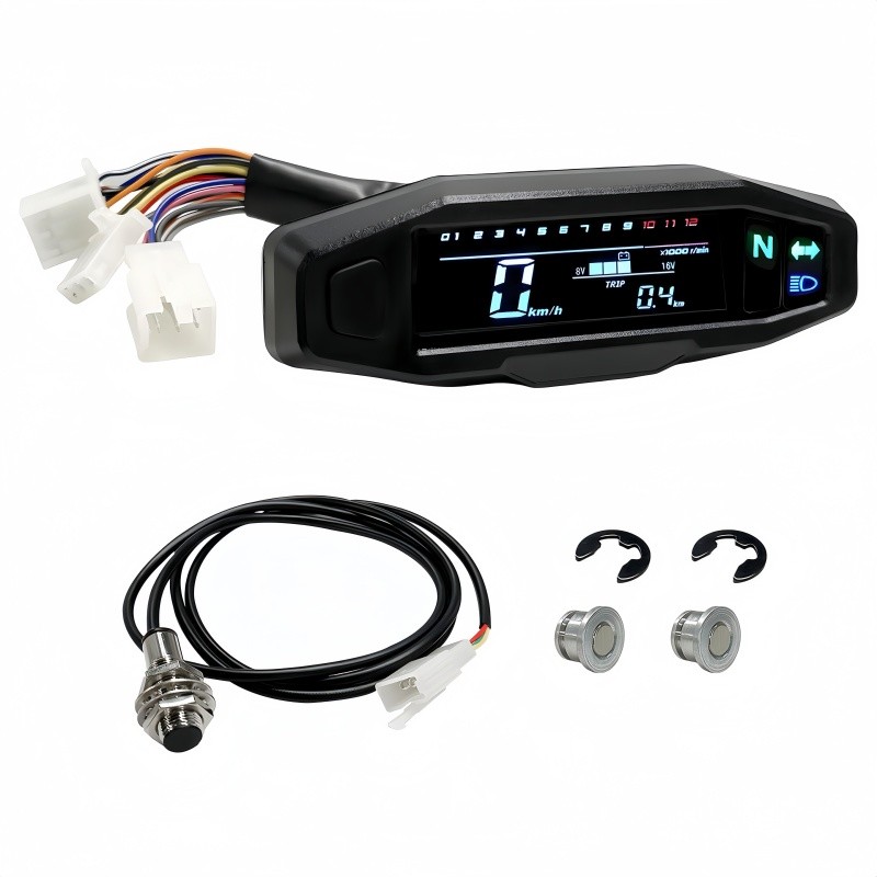 Painel Digital Universal para Moto LCD Multifuncional Velocímetro Tacômetro