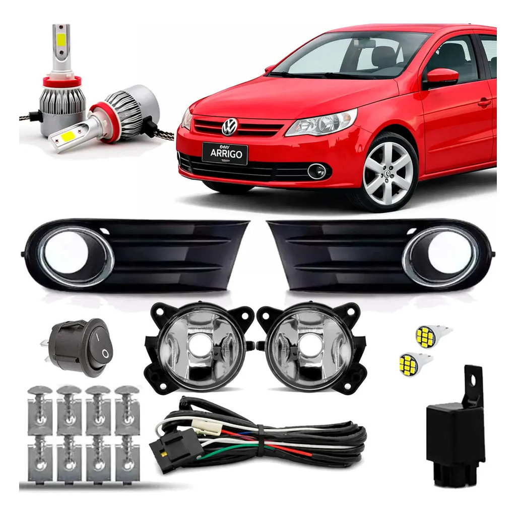 Kit Farol Neblina Gol G5 2008 2012 Super Led 6k
