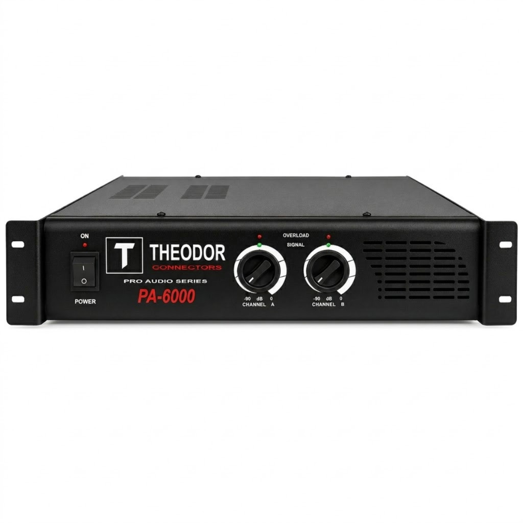 Potência de Som Amplificador Com Proteção Para Caixa Profissional 600W RMS Theodor