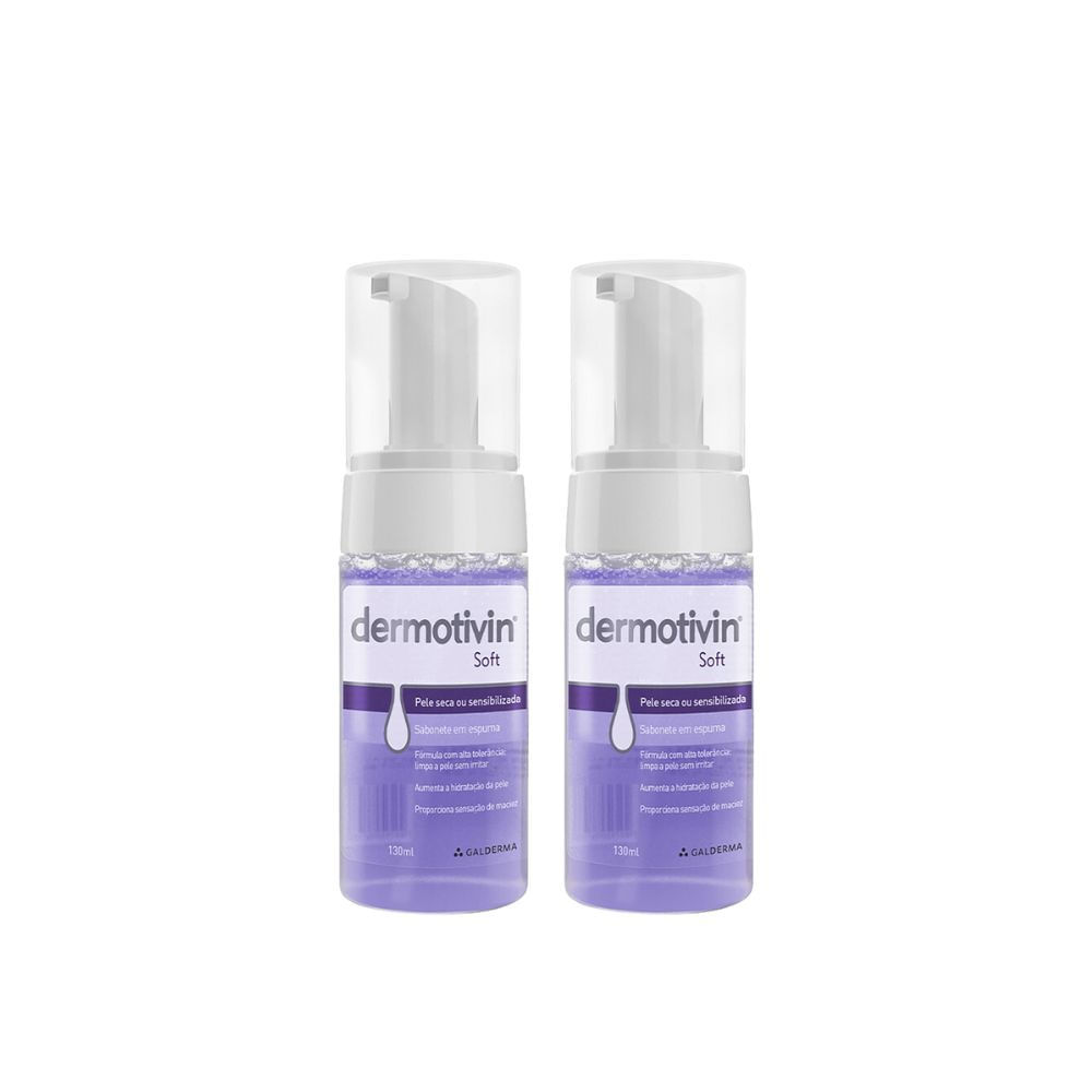 Kit 2 Dermotivin Soft Sabonete em Espuma para Pele Seca ou Sensibilizada 130ml