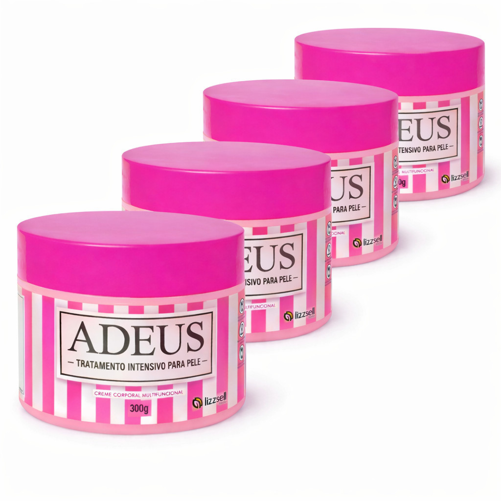 Kit 4 Adeus Creme Rosa Corporal 300g Cuidado com a Loja Oficial