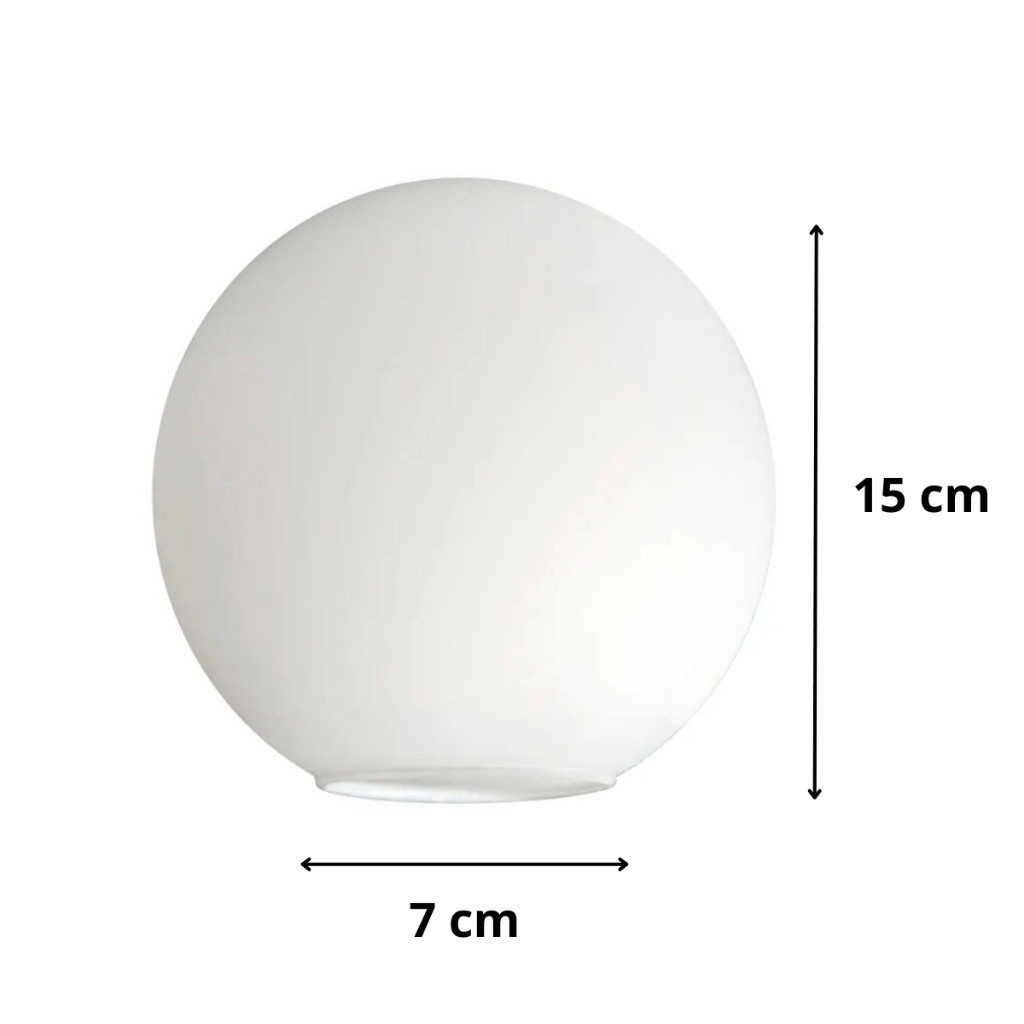 Globo de vidro jabuticaba bola para luminária de encaixe 15 cm e Boca 7 cm