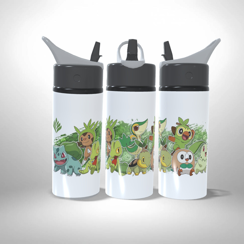 Garrafa Squeeze Pokémon Iniciais do tipo Planta