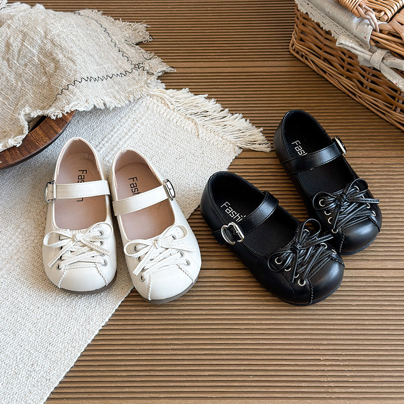 Primavera Novos Sapatos Infantis Meninas Arco De Sola Macia Princesa Mocassins Escola Estudante De Couro Do Plutônio