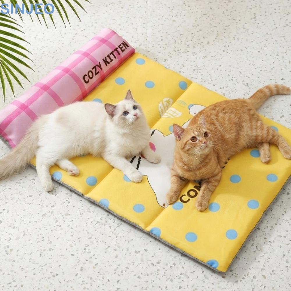 Tapete De Resfriamento Para Animais De Estimação SINJEO , Almofada Respirável À Prova D'água Gatos Travesseiro Dobrável 