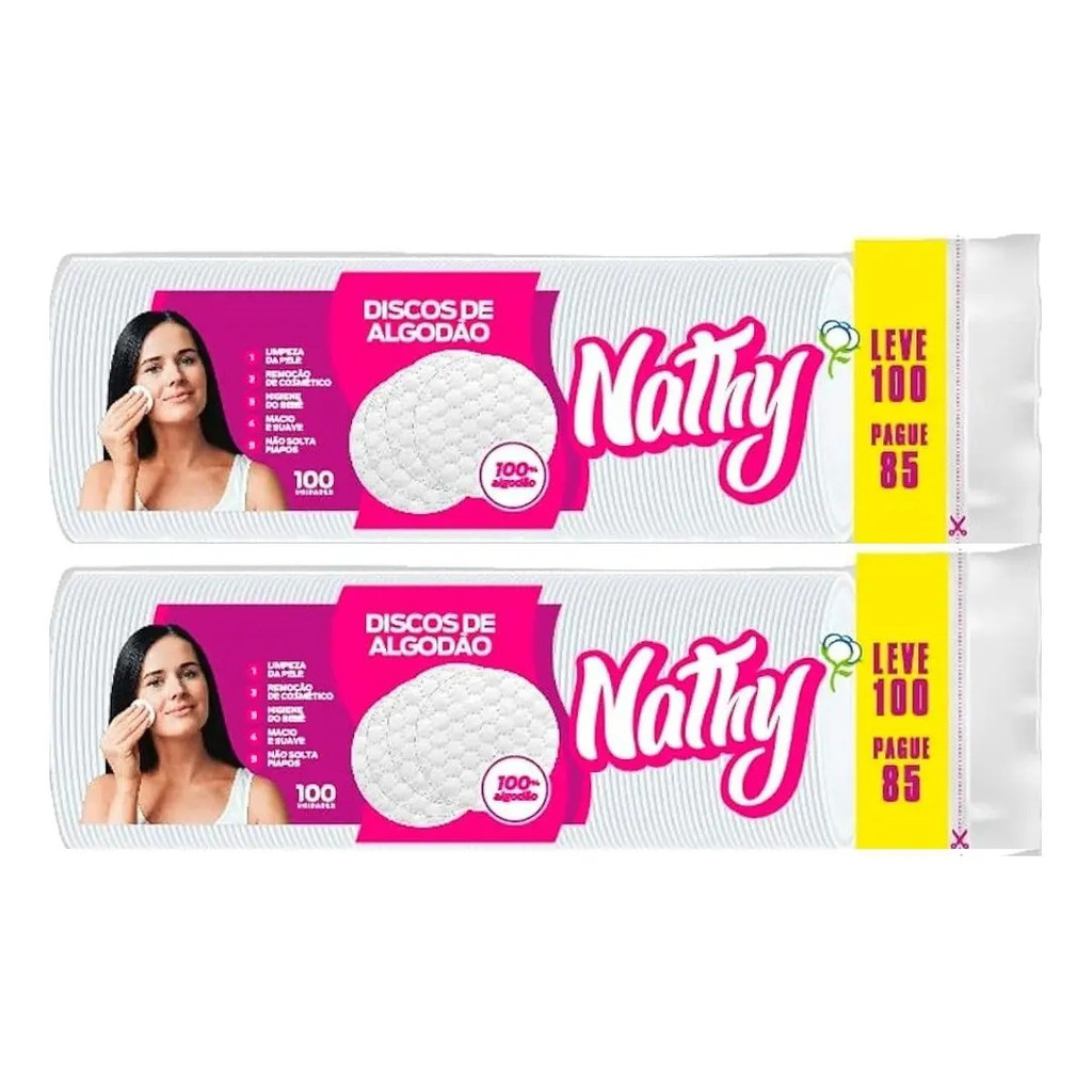 Kit 200 Discos Algodão Dupla Face Limpeza Facial Maquiagem
