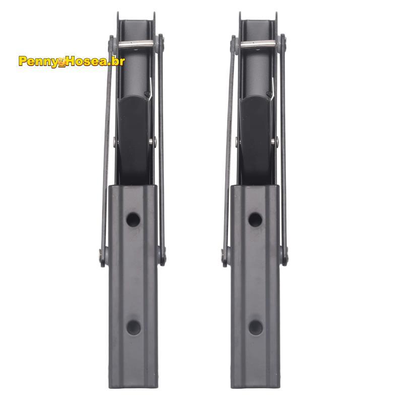 [Vendas Quentes P] Prateleira De Mesa De 2 Peças Para Motorhome Caravana Mini Suporte Dobrável Acabamento Preto Aço Inox