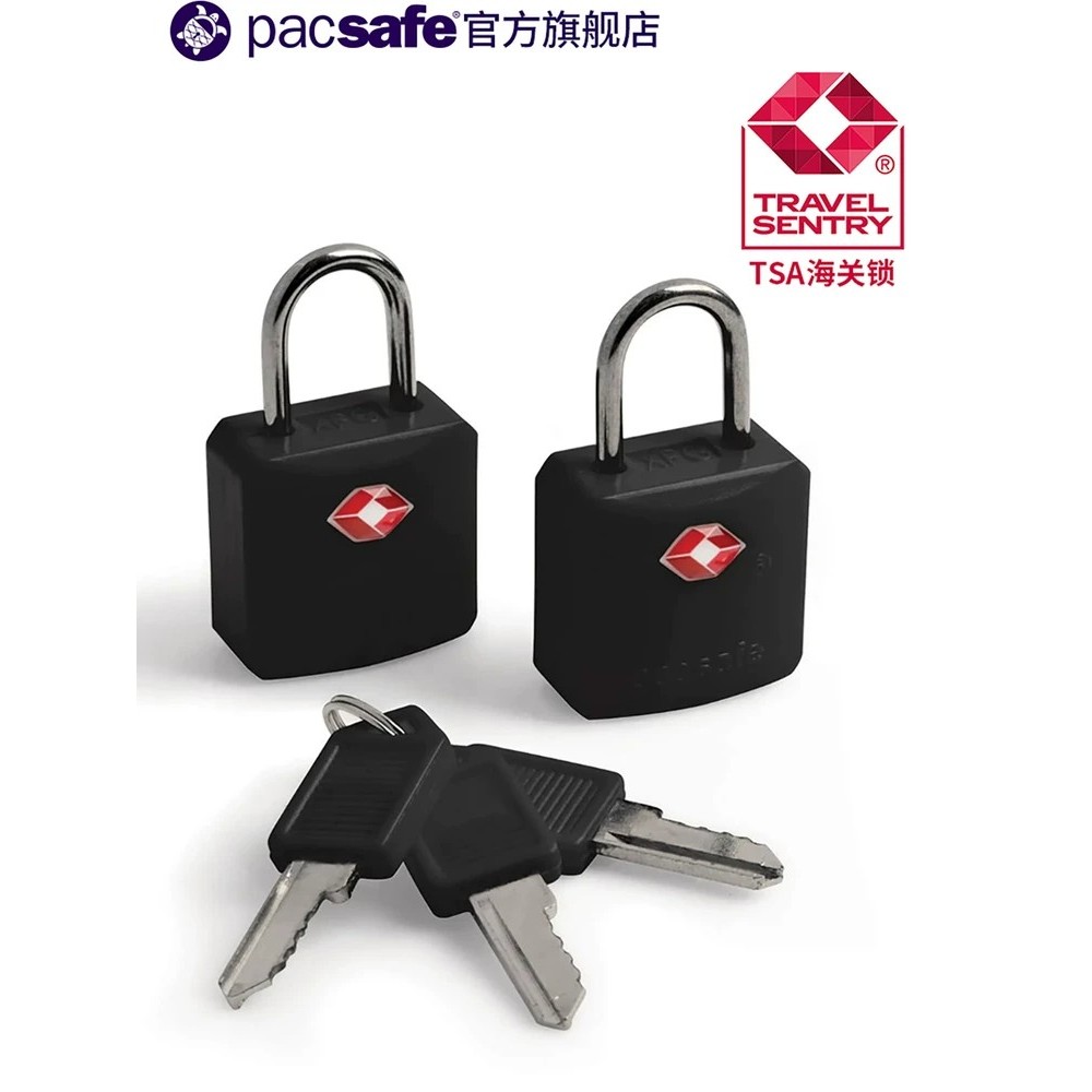 Pacsafe Mini Fechadura Pequena com Chave Mochila de Viagem Bagagem Cadeado Leve Par Bloqueio TSA Customs Lock