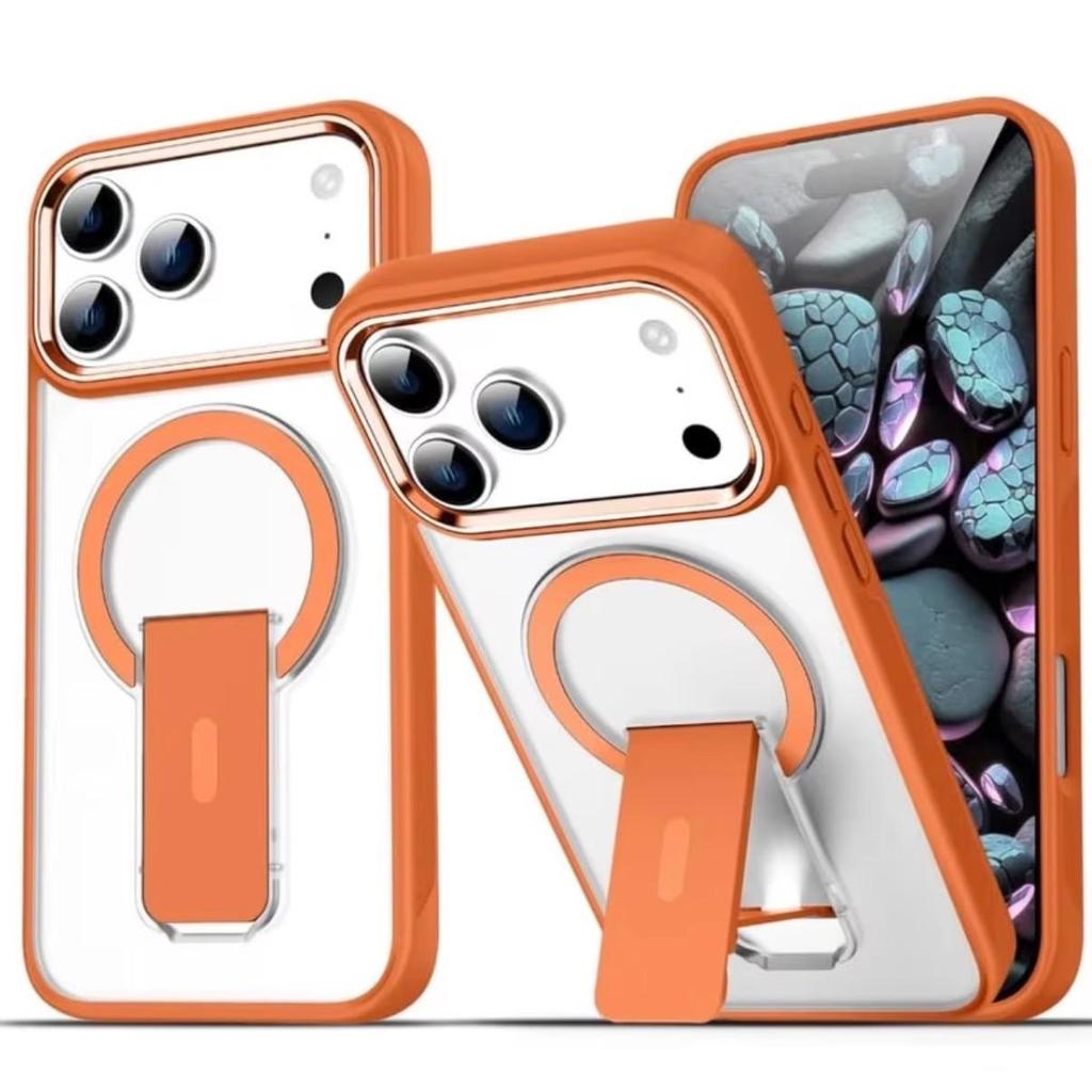 Capa Transparente Fosca Suporte Ajustável Integrado Magnética MagSafe compativel com iPhone