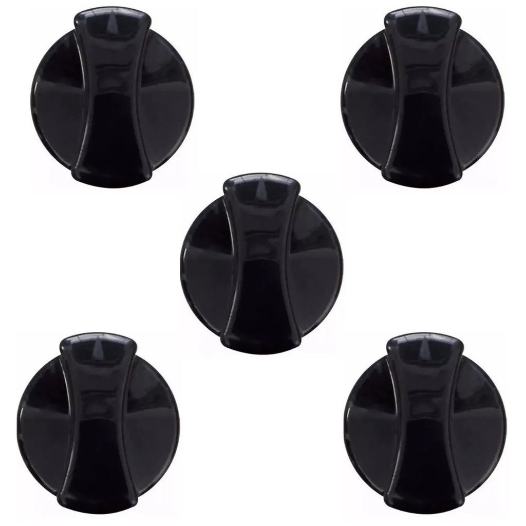 Kit Botão Cooktop Fischer 5 Bocas Preto Compatível Alta Qualidade