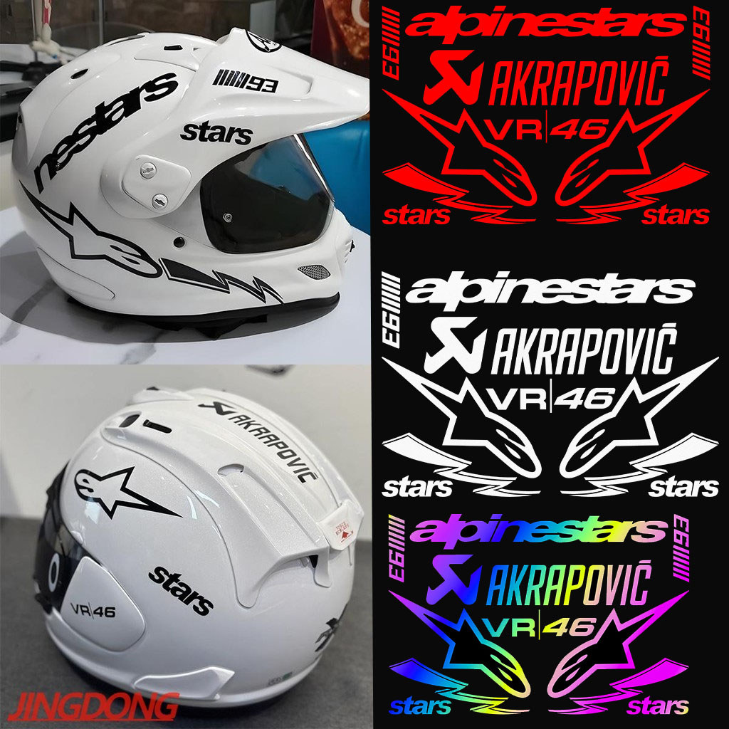 Adesivo Refletivo Para Capacete Escorpião Uma Estrela A-lpine-stars 93 46 Akr-apovic Decoração De Motocicleta De Vinil D