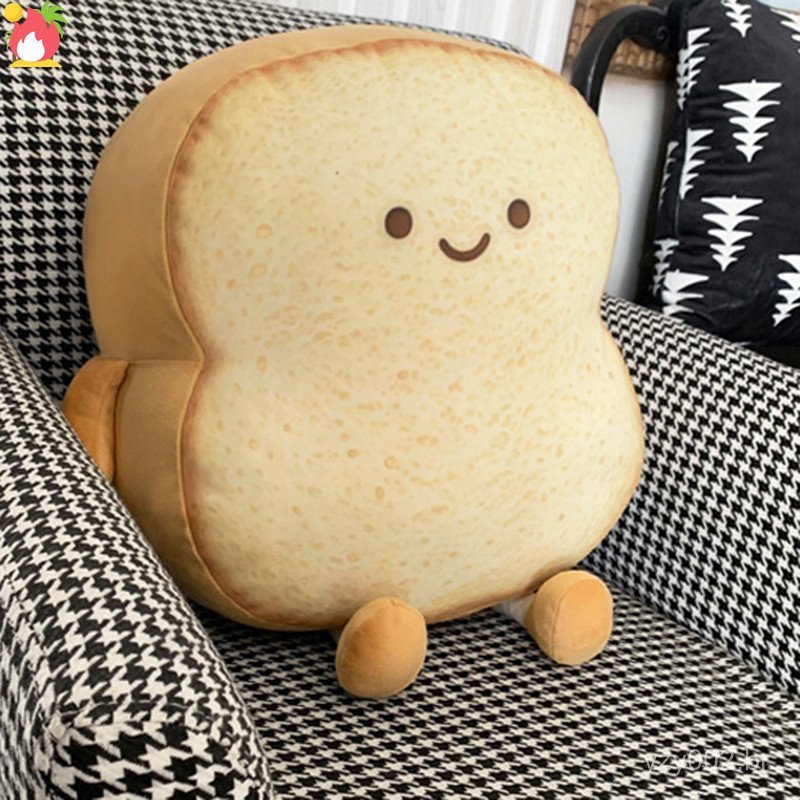 Almofada Criativa em Forma de Torrada Fatiada, Brinquedo de Pelúcia Macio, Almofada de Sofá Emoji, Boneco de Brinquedo