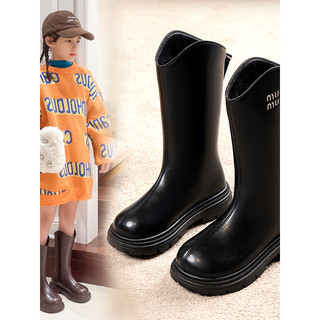 Meninas botas de lã fina crianças botas de tubo médio 2025 novo estilo outono inverno versão coreana moda menina princes