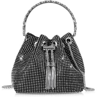 Bolsa Desy & Feeci com Strass Brilhante para Mulheres, Clutch Brilhante, Bolsa de Mão Tipo Balde para Festas de Meninas