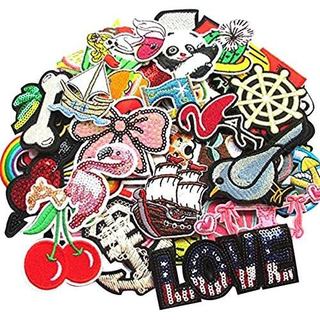20 peças aleatórias de patches bordados em estilos variados para costurar/colar com ferro, apliques para roupas, vestido