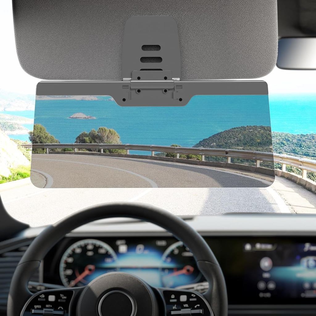 Extensor de Para-Sol para Carro, Proteção UV400 Aprimorada Anti-Reflexo, Montagem Ajustável com Lente de PC, Extensor Un