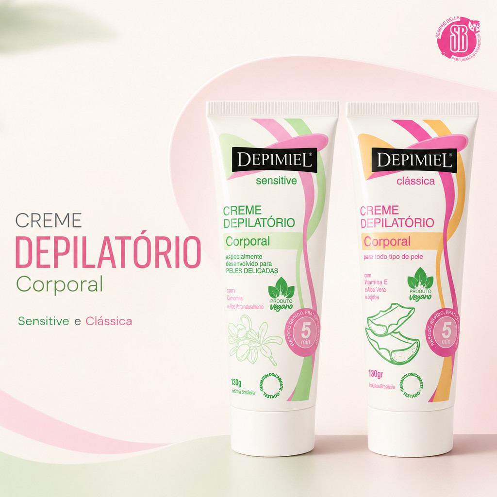 Creme Depilatório Ação Rápida Corporal Depimiel Vegano Sensitive ou Tradicional 120g