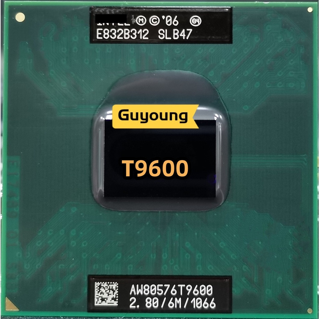 Processador CPU Core 2 Duo T9600 SLG9F SLB47 2.8 GHz Dual-Core Dual-Thread 6M 35W Socket P