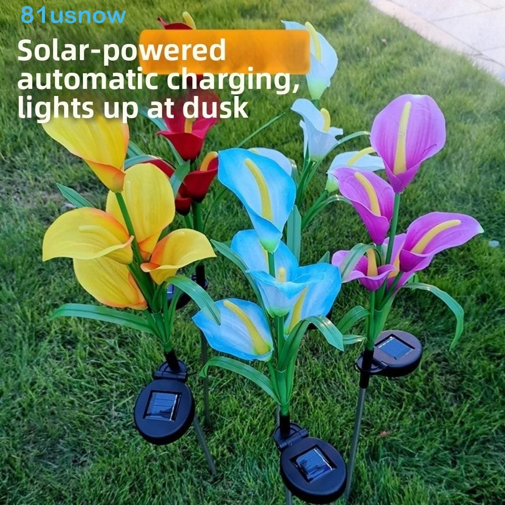 Luzes De Estaca De Flores USNOW1 , Lâmpada Solar Colorida À Prova D'água Para De Calla De Chão Criativa Sem Fio Jardim