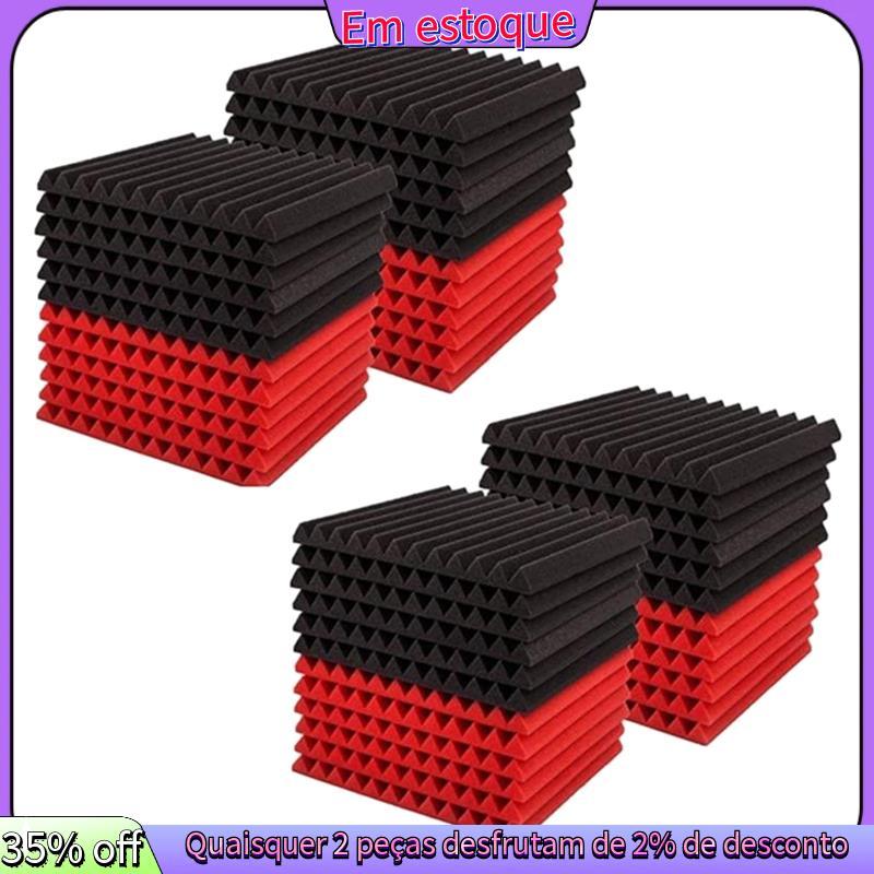50 Peças Placa De Isolamento Acústico Espuma De Estúdio , Para De Parede Doméstico , 2.5X 30X 30cm