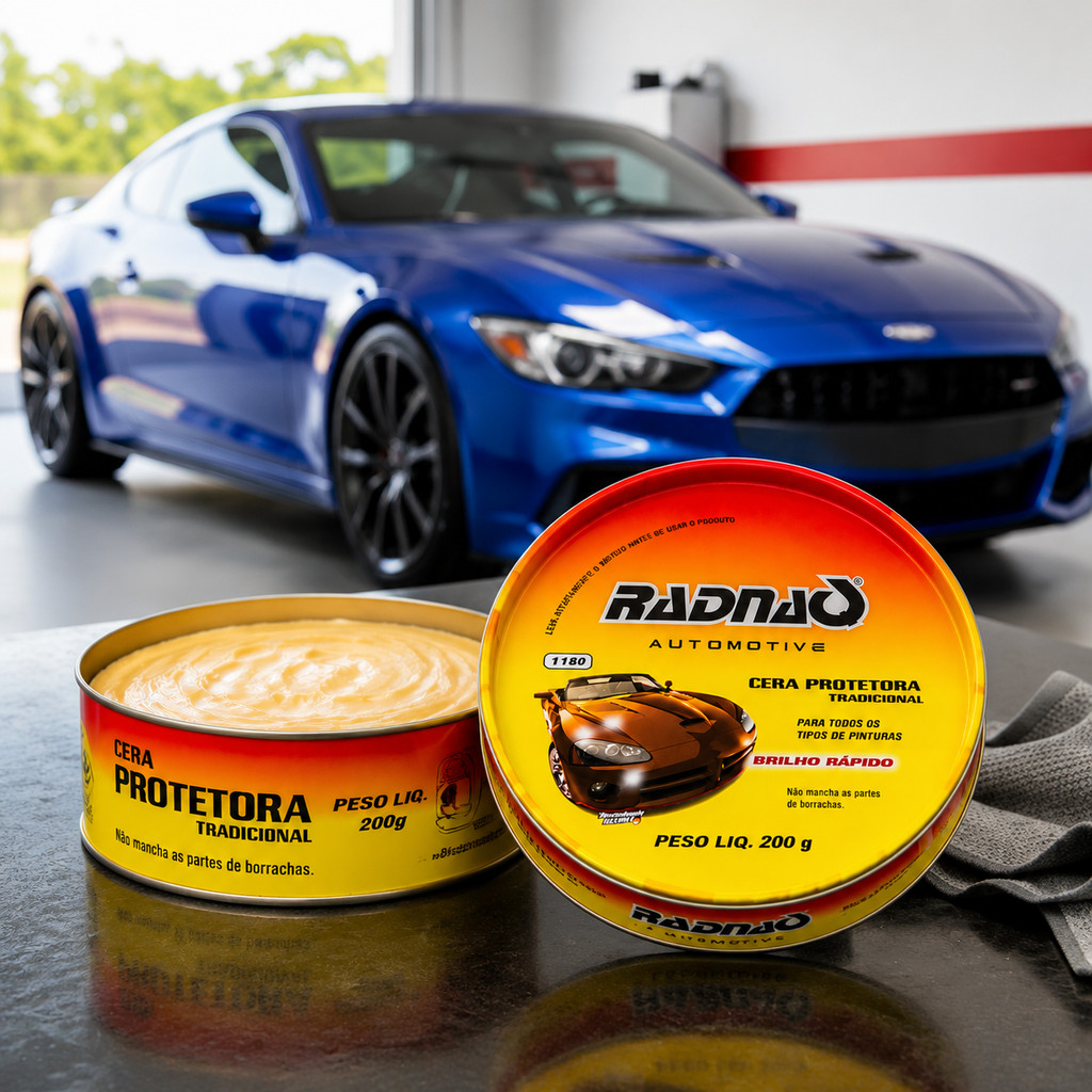 Cera Automotiva Protetora e Brilho Intenso 200 Gramas Radnaq-1180
