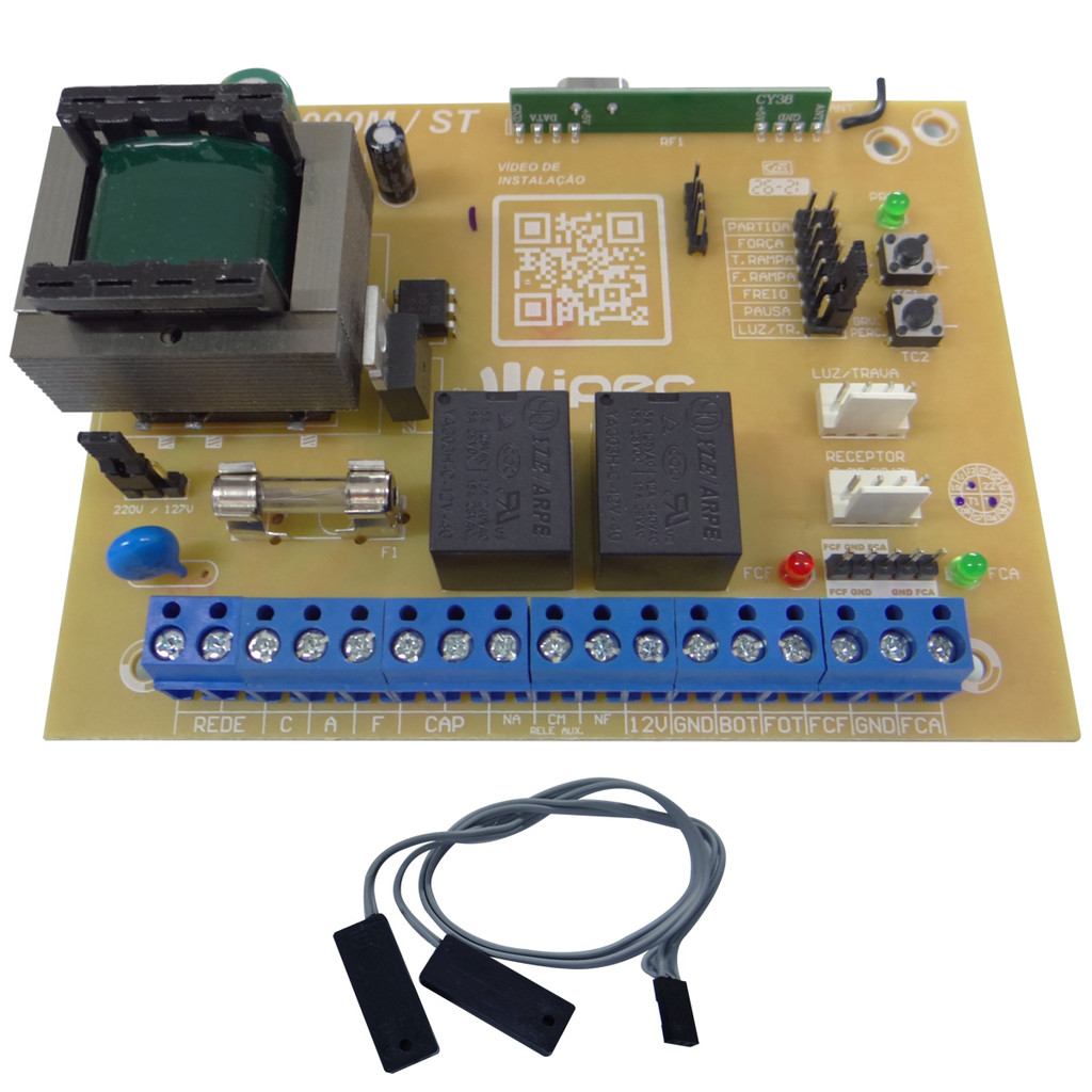 Placa Central Motor Portão Deslizante Basculante P1000m + Sensor Fim de Curso Deslizante
