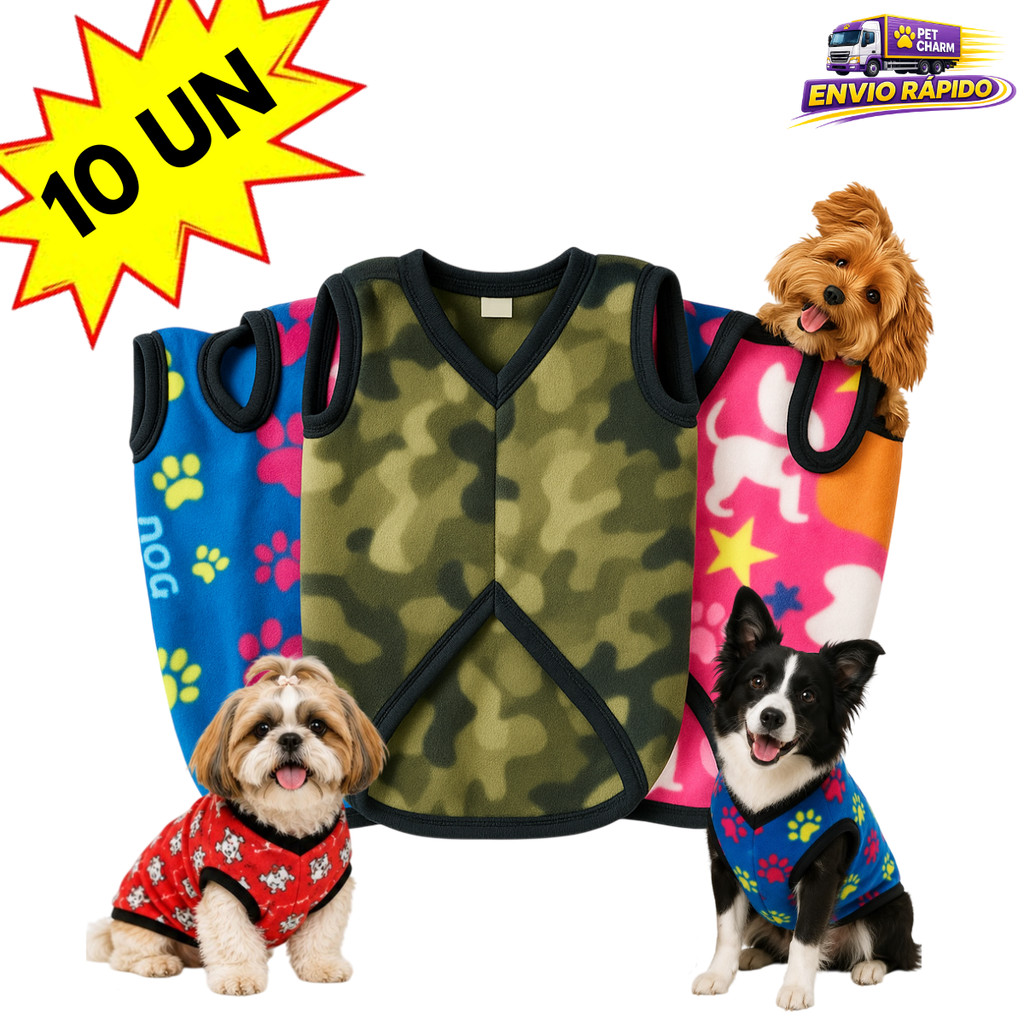 Kit 10 Roupinha Para Cachorro Inverno Pequena Média e Grande Porte Roupa Pet Fri