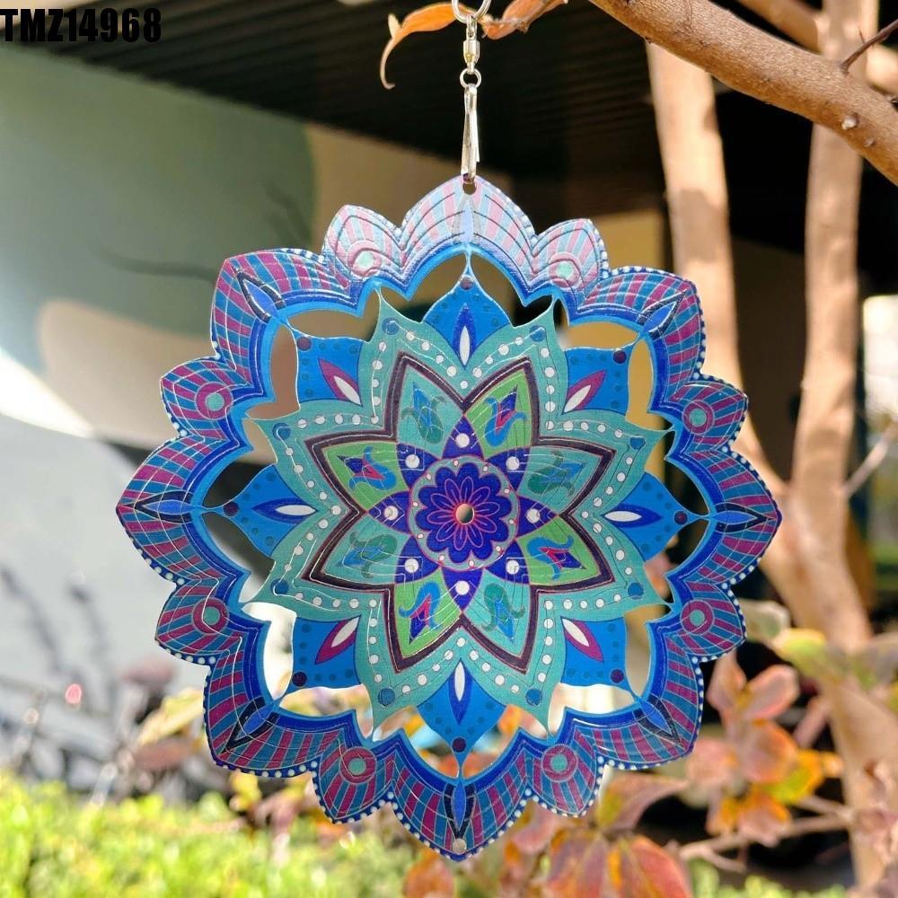 TMZ14968 Pingente Giratório , Carrilhão De Vento De Mandala 3D Borboleta , Girador Suspenso De Cor Vibrante De Flor