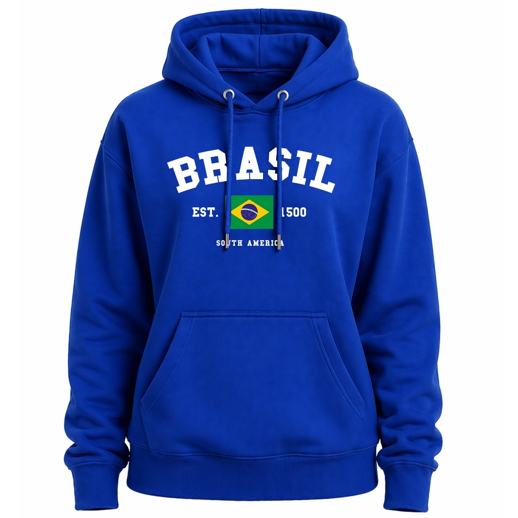 Moletom Canguru Flanelado Feminino Brasil South America Copa Do Mundo Seleção Copa 2026 Quentinha