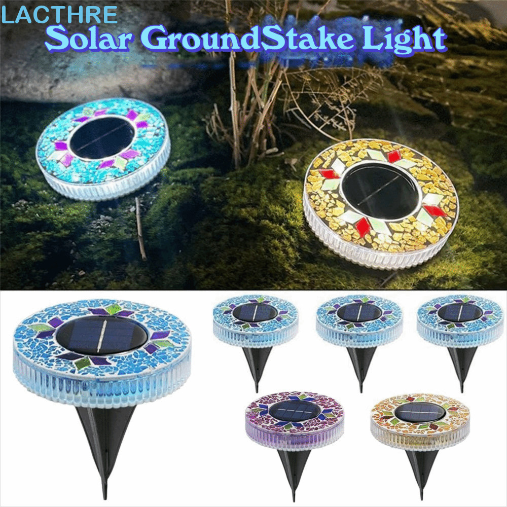 Luzes LED De Estaca De Jardim LACTHRE , Luz De Disco Solar Com Sensor De Crepúsculo Ao Amanhecer À Prova D'água , Format