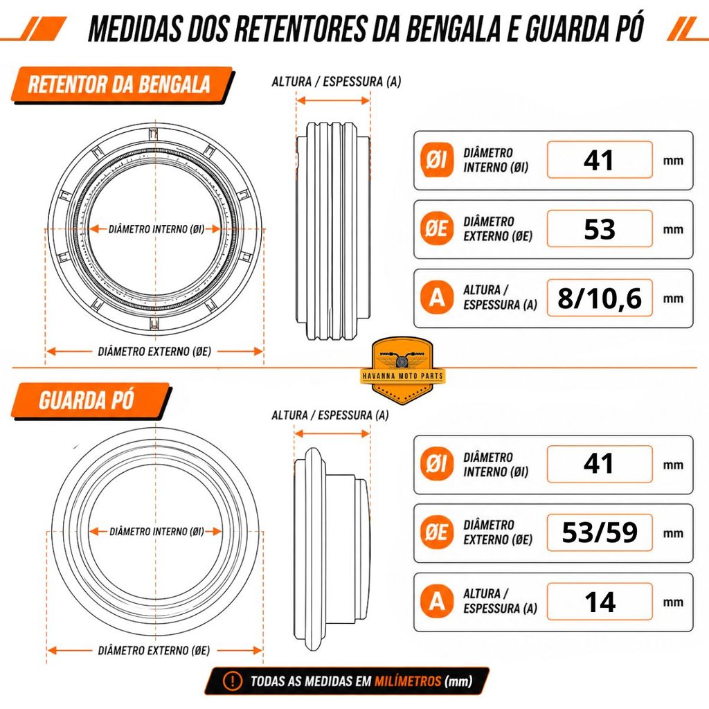 Kit Retentores da Bengala + Guarda Pó Fz25 250 / Mt 07 / Mt 09/ Yzf R6 / Yzf R6 / Ninja 650 / Vulcan 650 / Z750 · foto 2