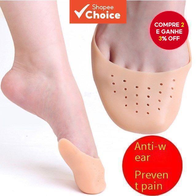 Capas de dedo em silicone elástico, proteção anti-fricção, palmilhas de meio tamanho e almofadas espessas para os pés.