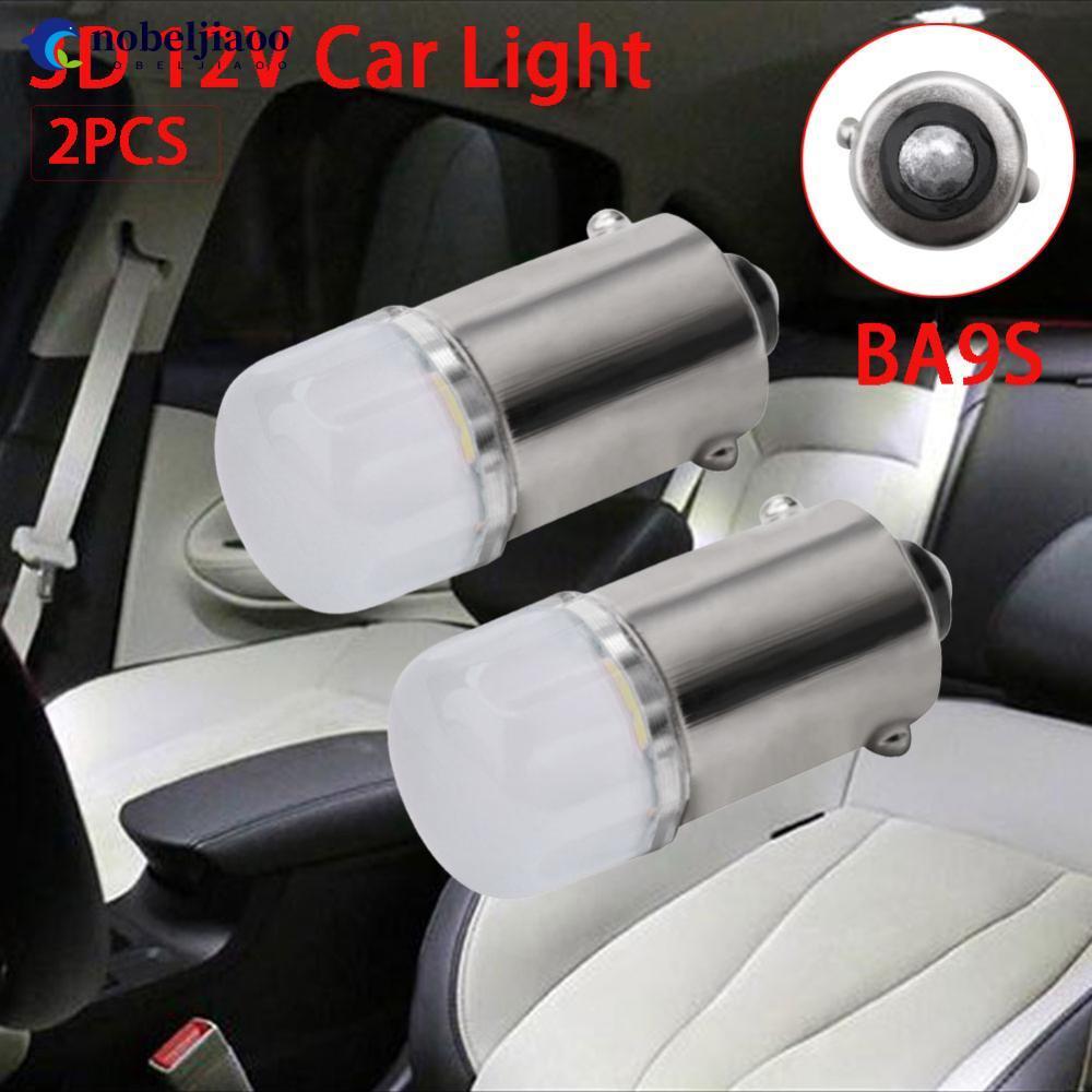 NOBELJIAOO 2 Pcs Super Brilhante 12V Carro LED Luz Cerâmica COB Lâmpadas BA9S T4W Da Placa De Licença Do Lâmpada De Leit