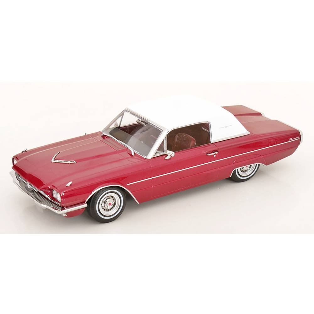 Miniatura Carro Ford Thunderbird Coupe (1966) - Vermelho / Branco - 1:18 - KK Scale