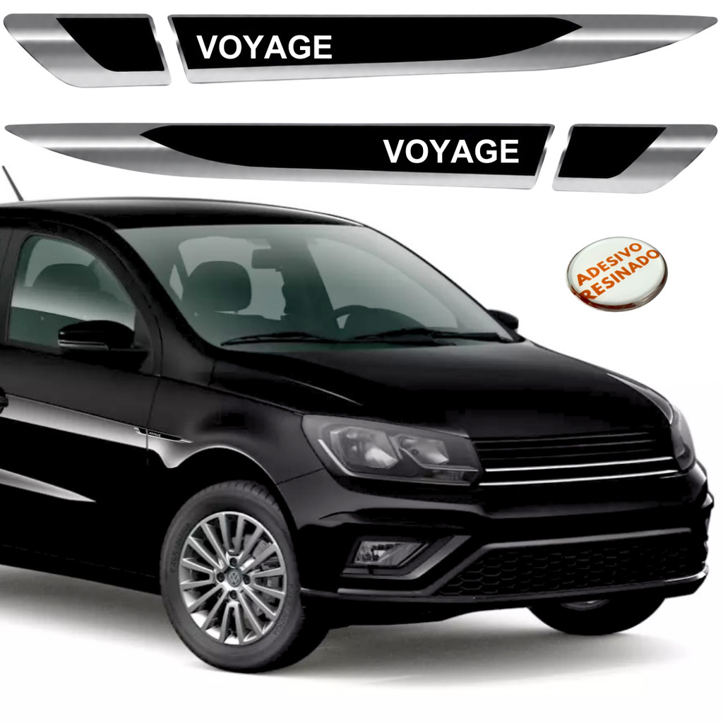 Par Aplique Lateral Paralama Resinado Volkswagen Voyage 2009 2010 2011 2012 13 14 15 16 2017 2018