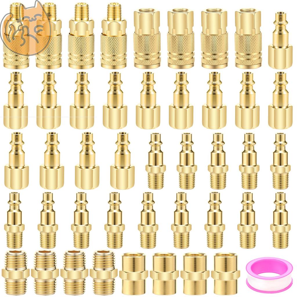 45 Pçs 1/4 Polegada NPT Conexão Rápida Mangueira De Ar Montagem Multifuncional Ferramenta Conjunto Acoplador E Plug Kit