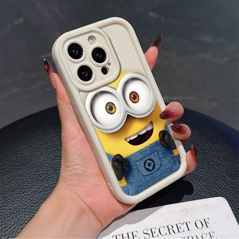 Capinha minions fofo para samsung a15 a13 a12 a05 a03 a23 a32 a54 a14 a20 a35 a71 a25 a72 m34 a53 capa silicone